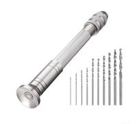 Taladro manual de aluminio para proyectos de bricolaje, adecuado para carpintería y manualidades con varios materiales (juego de 11 piezas)