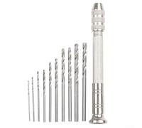 Taladro manual eficiente con 10 brocas para manualidades, madera, plástico y proyectos de modelo