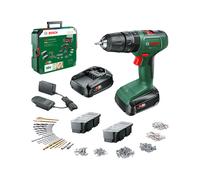 Taladro percutor 18v con 2 baterías 1,5ah + maletín 241 accesorios bosch