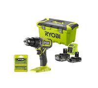 Taladro percutor 52Nm 18V ONE+™ (1x 5.0Ah y 1x 2.0Ah) + Caja de heramientas + estuche de 17 piezas para atornillar