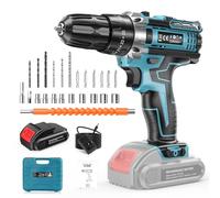 Taladro Percutor a Bateria 21V con 1500mAh, Taladro Atornillador Batería, 30Nm,25+3 Ajustes de Par,Taladro Bateria,Taladro Atornillador Sin Cable.