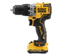 Taladro percutor a batería dewalt 12v brushless - 2 baterias incluye 2 baterías li-ion 2ah, cargador multi-voltaje xr, pinza para cinturón y maletín tstak - dcd706d2-qw