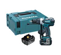 Taladro percutor a batería makita 18v - 2 baterias (5.0ah) - cargador rápido y maletín makpac. - dhp458rtj