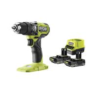 Taladro percutor a batería ryobi 18v brushless - 2 baterias - punta de atornillar doble, bolsa de transporte - rpd18bl1-2c20s