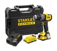 Taladro percutor a batería stanley fatmax 18v brushless - 2 baterías li-ion 2ah, cargador 1.25a y maletín pro-stack - sfmcd726d2t-qw