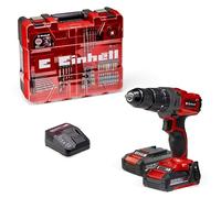 Taladro percutor con batería TE-CD 18/2 Li-i +64 PXC de Einhell (18 V, 44 Nm, engranaje de 2 veloc., incl. 2 baterías 2,0 Ah, cargador rápido, maletín y set de acces. de 64 piezas)