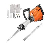 Taladro percutor eléctrico de demolición 1500 W con 2 cinceles, martillo neumático alta resistencia, triturador hormigón, picas impacto,Alta Estabilidad