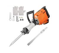 Taladro percutor eléctrico de demolición 1500W con 2 cinceles, martillo neumático alta resistencia, for hormigón, picos impacto for astillado Para principiantes bricolaje