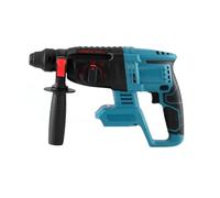 Taladro percutor eléctrico inalámbrico de 4 modos, taladro plano profesional, pala percutora for batería 21 V (con batería) Para bricolaje(Blue)