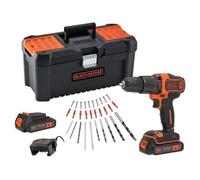 Taladro percutor inalámbrico Black+Decker 18V con 2 baterías 1,5 Ah