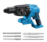 Taladro percutor inalámbrico compatible con baterías Makita de 18 V, 2,3 J SDS Plus, sin escobillas, 4 en 1, para hormigón, renovación y bricolaje, incluye taladro, cincel y maletín
