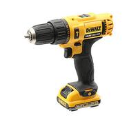 DeWalt DCD716D2-QW - Taladro Percutor XR 10.8 V 10 mm 30 Nm con 2 Baterías Li-Ion 2.0Ah y Maletín, Negro y Amarillo, 3/8_Pollice