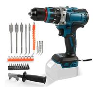 Taladro percutor inalámbrico sin escobillas de 80 Nm compatible con batería Makita de 18 V, taladro percutor de 1/2'', 2100 rpm, 20 niveles de par, 3 funciones, atornillador eléctrico de impacto.