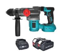 Taladro Percutor Inalámbrico Sin Escobillas Rotativo De 2 Modos Multifuncional For Batería 18 V Robusto Y FáCil De Usar(2PCS 4.0Ah Battery)