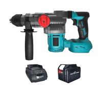 Taladro Percutor Inalámbrico Sin Escobillas Rotativo De 2 Modos Multifuncional For Batería 18 V Robusto Y FáCil De Usar(1PC 6.0Ah Battery)