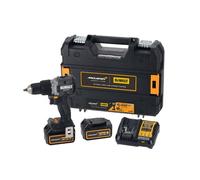 Taladro percutor mclaren sin escobillas xr 18 v 13 mm 90 nm con 2 baterías li-ion 4 ah y maletín tstak