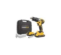 Taladro percutor POWERPLUS 20v +2 baterias + cargador + 52 accesorios