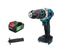 Taladro Percutor Taladro Atornillador De Impacto Eléctrico De 480 NM, Martillo Rotativo, Taladro Sin Escobillas For Batería De 18 V, Herramienta Eléctrica Con Mango 3 En 1(1pcs Battery Set)
