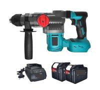 Taladro Percutor, Taladro percutor de impacto eléctrico sin escobillas de 2 modos, 26 mm, martillo rotativo inalámbrico, herramientas eléctricas de mano(2PCS 6.0Ah Battery)