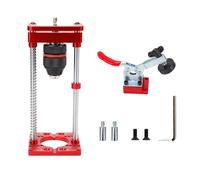Taladro portátil para madera | Ayuda de perforación con soporte de perforación ajustable en altura y calibrador de perforación de bisagra de 35 mm | Soporte para taladro manual con ranura en U y