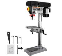 Taladros de banco, Taladro de banco de 13"/15", motor de 7,5 A, velocidad variable, mesa de trabajo con inclinación de 0 a 45°, taladro de sobremesa(13 incn)