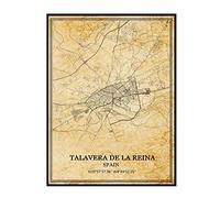 Talavera de la Reina España Arte de la pared Vintage Print Poster Canvas Map Artwork Travel Souvenir Gift Home Decor Unframed