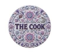 Talavera - Placa de metal en relieve 3D con texto en inglés "Kiss the Cook"