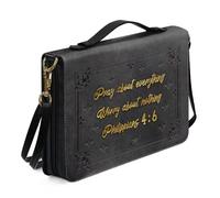 Talayituse Funda de la Biblia con estampado de mariposa para mujeres y hombres, bolsa multifuncional para la Biblia con correa para el hombro, funda de piel sintética para libros, accesorios de la