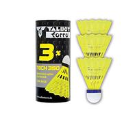 Talbot Torro Badminton Volantes Tech 350, Lata 3 Piezas, Nylon, Amarillo, Velocidad: Azul/Mediano