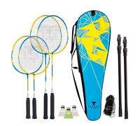 Talbot-Torro Family - Juego completo de bádminton con 2 raquetas de 53 cm, 2 raquetas estándar, 3 volantes, red de altura ajustable, en bolsa de calidad