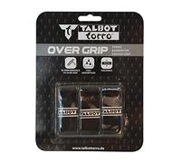 Talbot-Torro Overgrip Grip Tape, Over Wrap Tape per Badminton, Squash, Tennis, 113 x 2,7 cm, Spessore 0,6 mm, Nero, Blister da 3