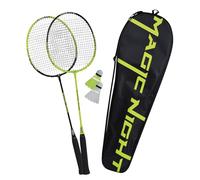 Talbot Torro 449405 Set de Badminton Magic Night, 2 Raquetas y 2 Volantes con LED Jugar por la Noche, en un Valioso Bolso