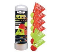 Talbot Torro Set de Volantes de Bádminton | 6 Plumas Sintéticas con Cabeza de Corcho | Tubo Reutilizable | Diseño Aerodinámico para Juego Recreativo
