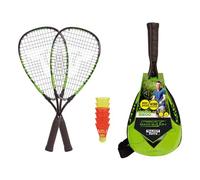 Talbot-Torro Speedbadminton Set Speed 5500 | 2 Raquetas Aluminio 56,5 cm | 6 Speeder (4 Racer, 2 Starter) | Mochila Sling Deportiva | Ideal para Playa y jardín