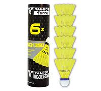 Talbot Torro Tech 350 Volante de Nylon Badminton, Unisex, Amarillo (Yellow), Caja 6 Piezas, 479103