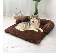 TALCON Cama grande para perro, protector de sofá para mascotas, tapete calmante y esponjoso para cachorros y gatos con base antideslizante, cojín cálido y mediano para dormir para perros, lavable