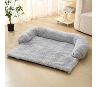 TALCON Sofá cama para perro, protector de sofá calmante para perros y gatos con parte inferior antideslizante, felpa suave, lavable, funda de sofá grande y mediana para cachorros, reduce la ansiedad
