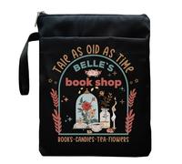 Tale As Old As Time - Funda para libros de café con cremallera, para amantes de los libros, protector Kindle, regalos para mujeres, profesores, bibliotecarios, gusanos de biblioteca (negro-D, grande)