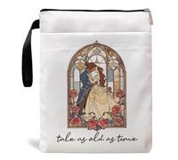 Tale As Old As Time - Funda para libros de café con cremallera, para amantes de los libros, protector Kindle, regalos para mujeres, profesores, bibliotecarios, gusanos de biblioteca (blanco-B, grande)