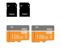 talebasic Tarjeta de memoria micro SD de 128 GB clase 10 con adaptador SD de velocidad rápida TF para tableta/teléfono móvil/cámara/audio de coche/consola de juegos (2 piezas de 128 GB)