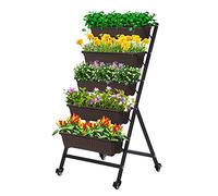 Taleco Gear Cama vertical elevada de jardín, maceta vertical de jardín, caja de 5 niveles para flores, verduras, hierbas, interiores y exteriores.