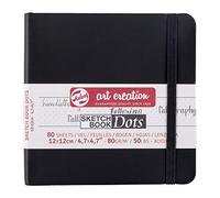 Talens Art Creation Paper - Dotted Sketchbook 12x12 cm - 80 hojas 80 g/m² - Tapa negra suave con marcapáginas y cierre elástico - Ideal para Bullet Journaling y Sketchbook
