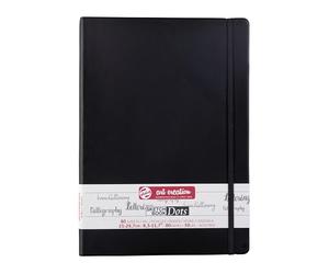 Talens Art Creation Paper - Dotted Sketchbook A4-80 Hojas 80gsm - Negro Cubierta con Cinta Marcapáginas y Cierre Elástico - Ideal para Bullet Journaling y Sketchbook