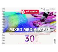 Talens Art Creation Paper - Papel A4 para técnicas mixtas - 250 g/m² - 30 hojas - Encuadernado con anillas - Perforado - Ideal para acrílico y acuarela