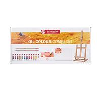 Talens Art Creation Set de pintura al óleo para principiantes con 12 colores (tubos de 12 ml), pinceles, paleta, lienzo y caballete