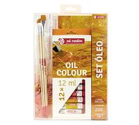 Talens Art Creation Set Óleo 12 tubos 12 ml, bloc de papel A4, pinceles, manual paso a paso