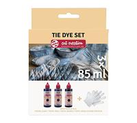 Talens Art Creation Set Tie-Dye | Azul, Gris y Negro + Guantes | Tinte para camisetas, zapatos, ropa, DIY, Upcycling