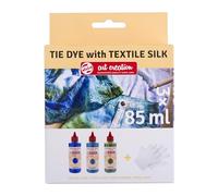 Talens Art Creation Set Tie-Dye | Azul, Turquesa y Verde + Guantes | Tinte para camisetas, zapatos, ropa, bricolaje, reciclaje
