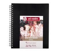 Talens Art Creation Sketchbook - 21.5 x 28 cm - 110g - 80 Hojas - Encuadernado en espiral - Tapa dura - Ideal para lápiz Pastel Tinta Carboncillo - Papel de dibujo sin ácido