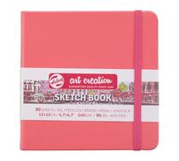 Talens Art Creation – Bloc de dibujo Rojo coral 12 x 12 cm 140 g 80 hojas papel sin ácido